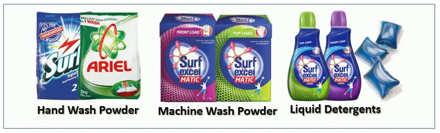 Types of detergent