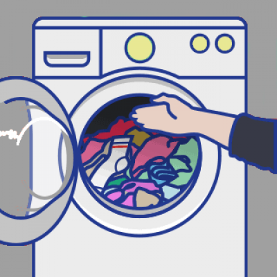 1-Hand Rule for Loading a washing machine
