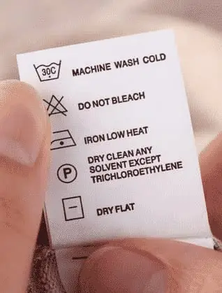 backpack care label