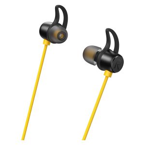 Yellow and Black Realme Buds Wireless earphone