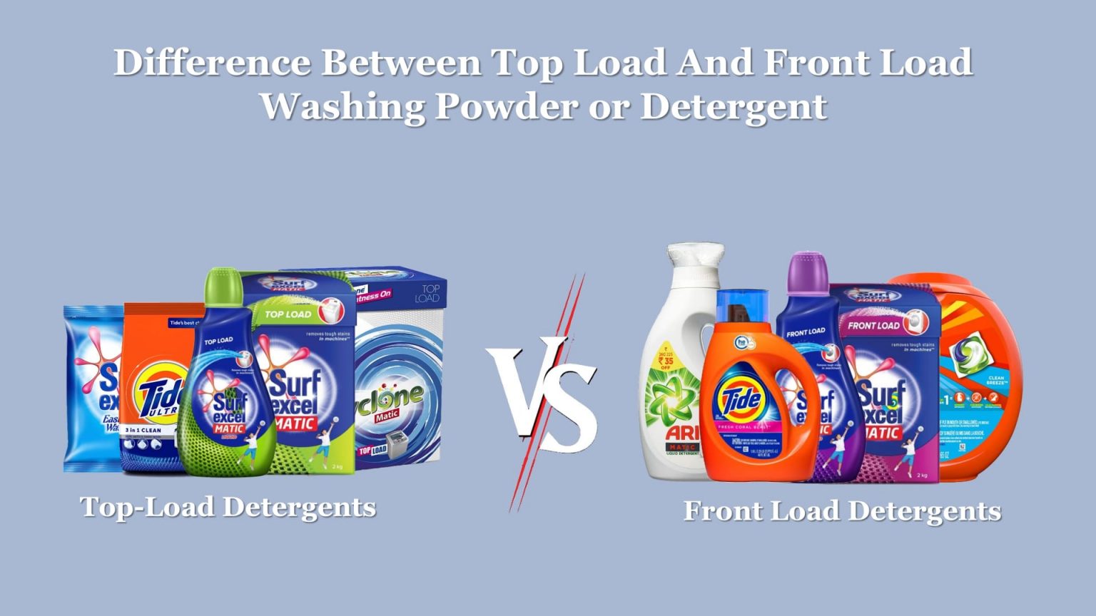 Difference Between Top Load And Front Load Detergent or Washing Powder