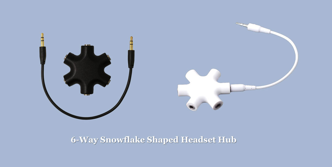 6-Way Snowflake Shaped Headset Hub Splitter