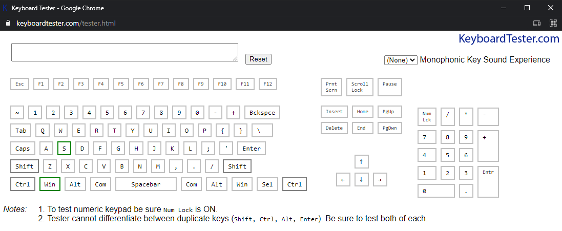 keyboard tester