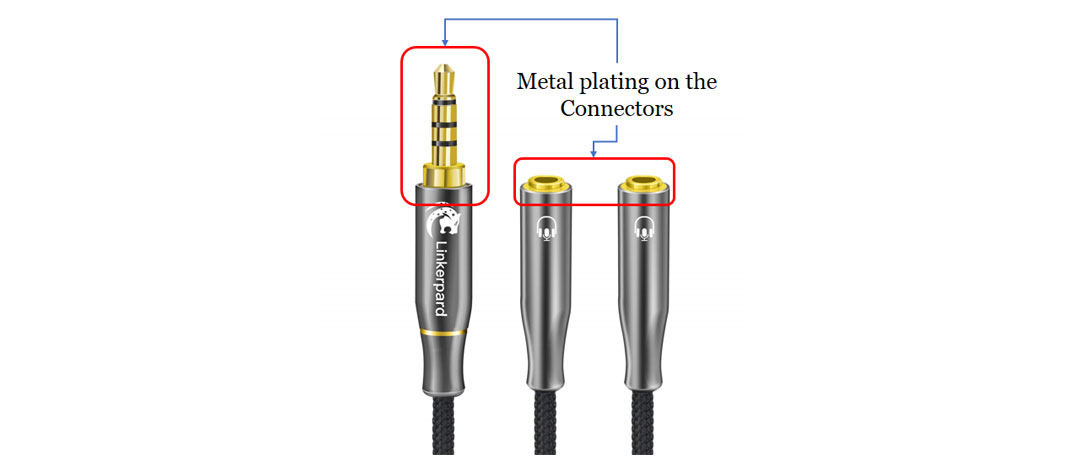 Metal plating on the connectors