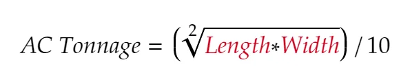 AC tonnage Calculation Formula by Area Method